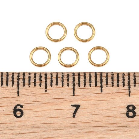 Vandfaste Lukkede Øskner – 18K Forgyldt Stål (4x0,6mm) 10 stk - Uniq Perler - 126270