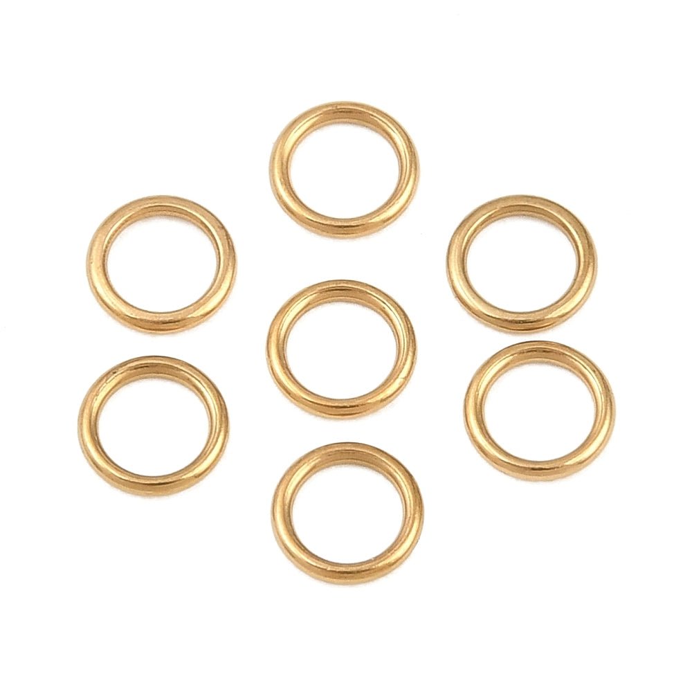 Vandfaste Lukkede Øskner – 18K Forgyldt Stål (4x0,6mm) 10 stk - Uniq Perler - 126270
