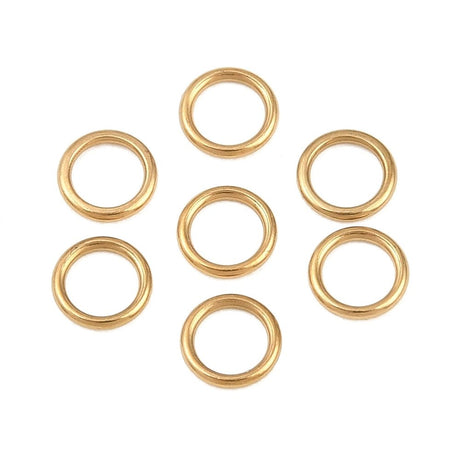 Vandfaste Lukkede Øskner – 18K Forgyldt Stål (4x0,6mm) 10 stk - Uniq Perler - 126270