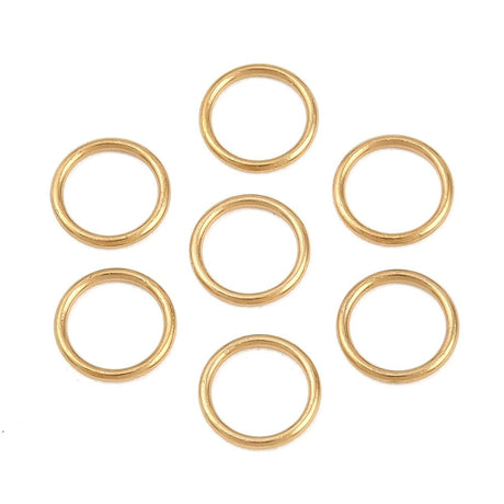 Vandfaste Lukkede Øskner – 18K Forgyldt Stål (7x0,8mm) 10 stk - Uniq Perler - 126269