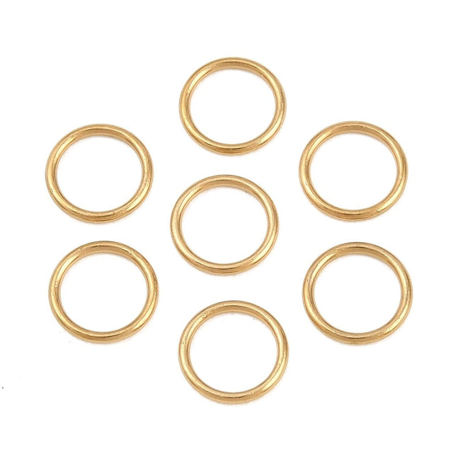 Vandfaste Lukkede Øskner – 18K Forgyldt Stål (7x0,8mm) 10 stk - Uniq Perler - 126269