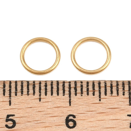 Vandfaste Lukkede Øskner – 18K Forgyldt Stål (7x0,8mm) 10 stk - Uniq Perler - 126269
