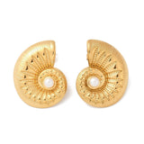 Vandfaste Muslinge Ørestikkere – 14K Forgyldt Stål (19,5x26mm) - Uniq Perler - 115852