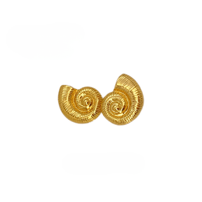 Water-resistant Mussel Ear studs – 18K Gold-plated Steel (2.8x2.5cm) - Uniq Perler - 