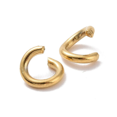 Vandfaste Øskner – Åbne, 18K Forgyldt Stål (4x0,6mm) 20 stk. - Uniq Perler - 123438