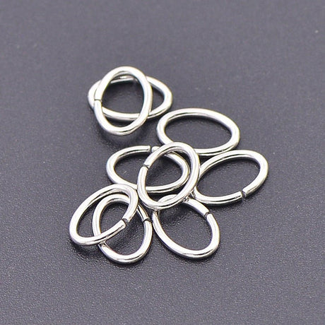Vandfaste Øskner – Åbne, Ovale, Stål (9,6x6,5mm) 20 stk. - Uniq Perler - 126377