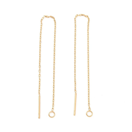 Vandfaste Ørekæder – 18K Forgyldt Stål (100 - 109mm) 1 par - Uniq Perler - 