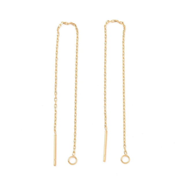 Vandfaste Ørekæder – 18K Forgyldt Stål (100 - 109mm) 1 par - Uniq Perler - 