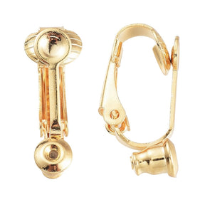 Water-resistant Clip-on Earring - 18K Gold-plated Steel (20.5x7.5mm) - Uniq Perler - 115995