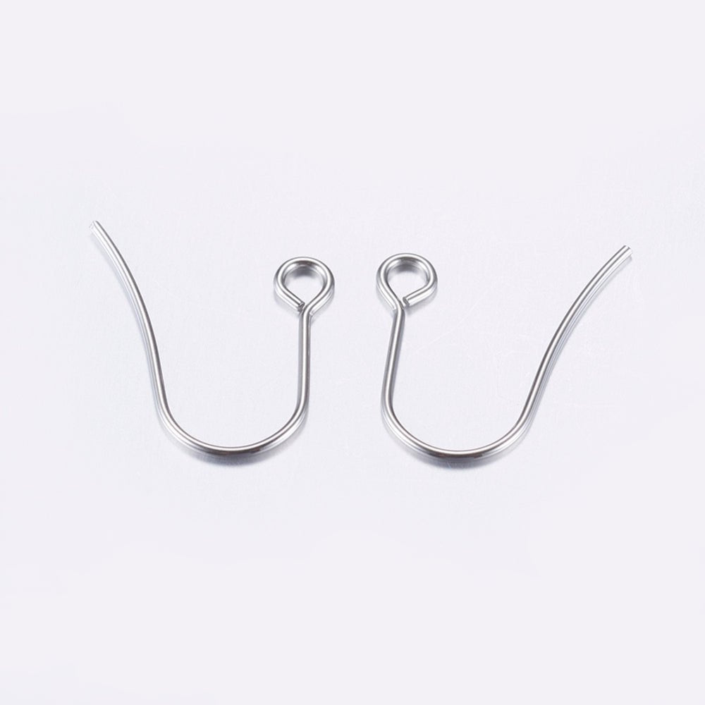 Vandfaste Ørekroge – Stål (18x15 mm, 5 Par) - Uniq Perler - 117021
