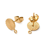 Vandfaste Ørestikkere Med Struktur Og Øje - Forgyldt Stål (11x8mm) - Uniq Perler - 0001489014