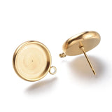 Vandfaste Ørestikkere Til Cabochon Med Øje, 18K Forgyldt Stål, 17x14,5mm - Uniq Perler - 566845