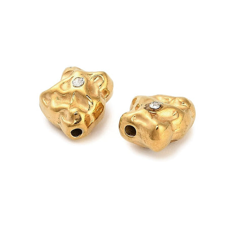 Vandfaste Organiske Stål Perler – 18K Forgyldt Stål (10x9x6mm) 2 stk. - Uniq Perler - 115042