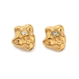 Vandfaste Organiske Stål Perler – 18K Forgyldt Stål (10x9x6mm) 2 stk. - Uniq Perler - 115042