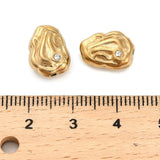 Vandfaste Organiske Stål Perler – 18K Forgyldt Stål (12,5x9,5x4,5mm) 2 stk. - Uniq Perler - 