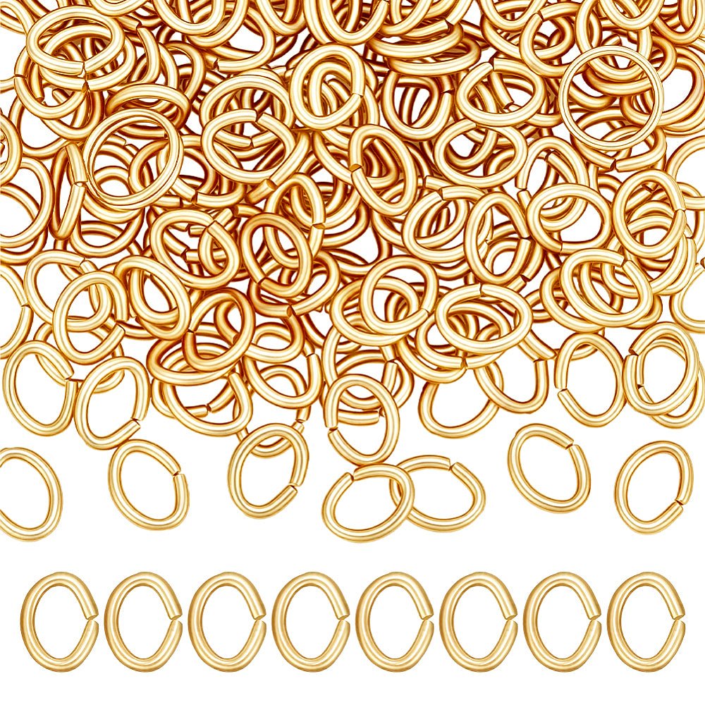 Vandfaste Ovale Øskner – 18K Forgyldt Stål (6x5mm), 200 stk - Uniq Perler - 126292