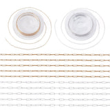 Wasserfeste Papierklammer-Ketten – 18K Vergoldet & Stahl, 5 m pro Farbe (2,2 x 0,7 mm)
