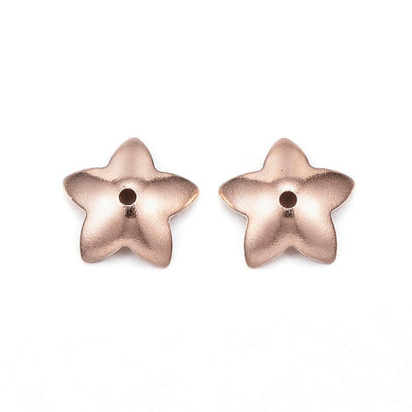 Vandfaste Perlekapper – Rosa Guld, Stål (7x7,5mm, 10 Stk) - Uniq Perler - 114258