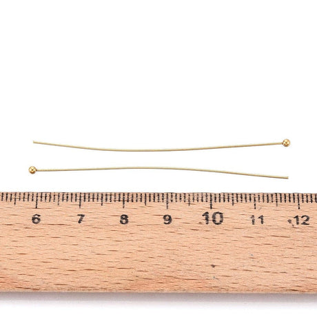 Vandfaste Perlestave – 18K Forgyldt Stål (60x0,5mm) 25 stk - Uniq Perler - 116049