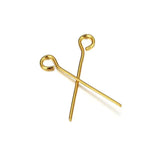 Vandfaste Perlestave Med Øje - Forgyldt Stål (0,6x40mm, 20 stk) - Uniq Perler - 112174