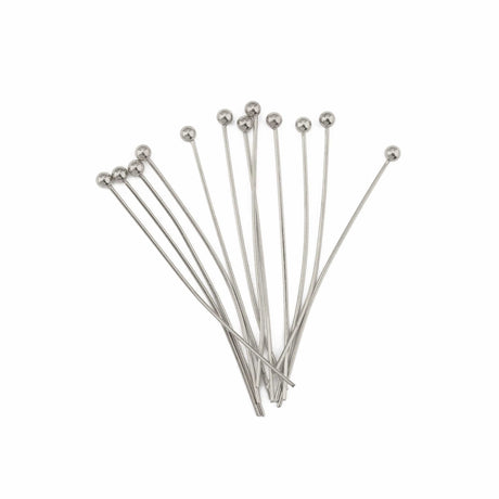 Vandfaste Perlestave Med Rundt Hoved – Stål (35x0,5mm), 20stk - Uniq Perler - 6434567