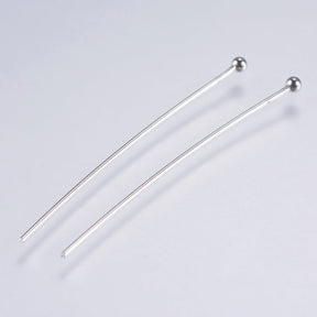 Vandfaste Perlestave med Rundt Hoved – Stål (40x0.5mm) 45 stk - Uniq Perler - 117014