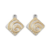 Vandfaste Rombe Vedhæng – 18K Forgyldt Stål (25x21x2.5mm) - Uniq Perler - 