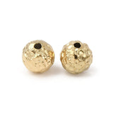 Vandfaste Runde Stål Perler – 18K Forgyldt, Tekstureret (8mm) 2 Stk - Uniq Perler - 