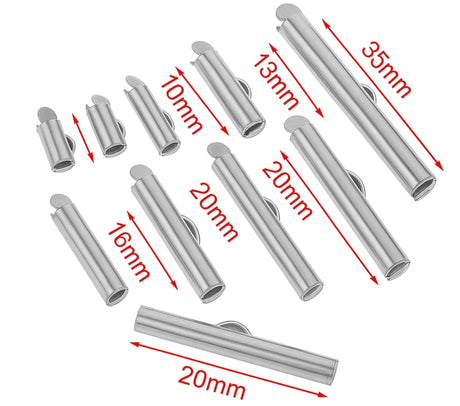 Vandfaste Slide Ends - Stål (30x5,5mm) 4 stk. - Uniq Perler - 675567