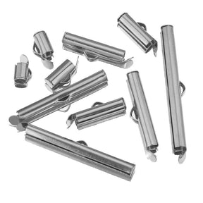 Water-resistant Slide Ends - Steel (35x5.5mm) 4 pcs. - Uniq Perler - 559975