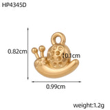 Vandfaste Snegle Vedhæng – 14K Forgyldt Stål (8x10mm) 1 Stk - Uniq Perler - 124254