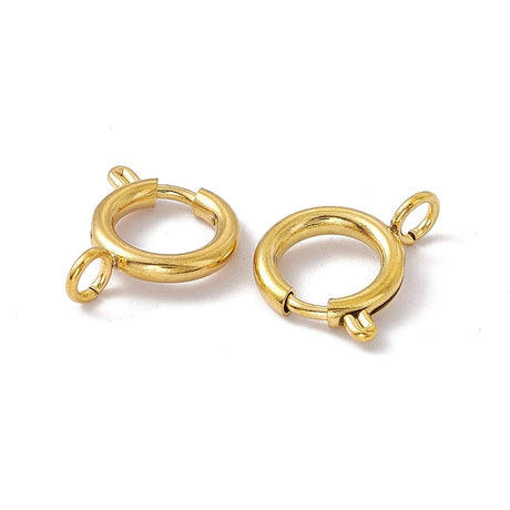 Vandfaste Springlåse - 18K Forgyldt Stål (13mm) - Uniq Perler - 116001