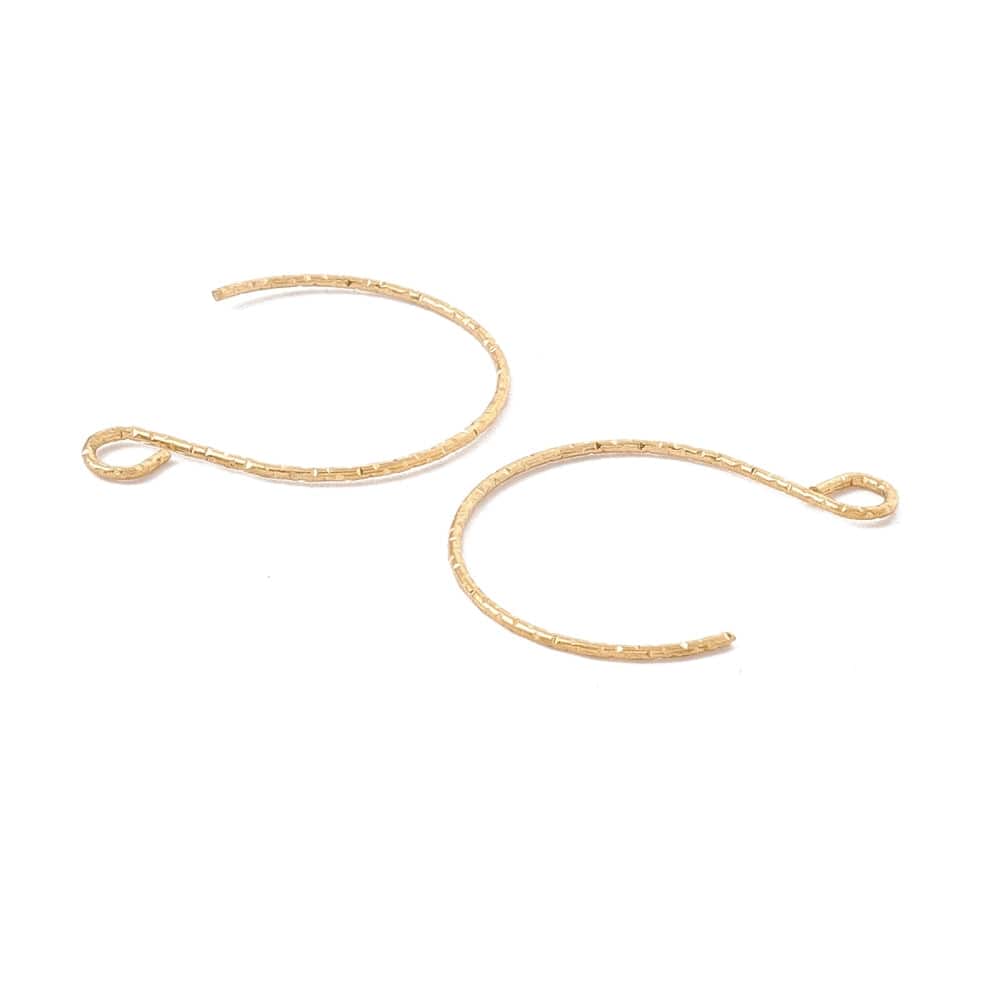 Vandfaste Stål Creoler Med Mønster, Forgyldt, 20mm, (1 par) - Uniq Perler - 116019