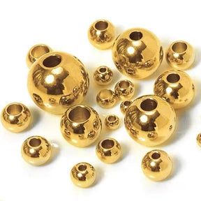 Wasserfeste Stahlperlen, 18K Vergoldet, 5mm, 10 Stk. - Uniq Perler - 61468