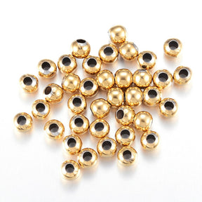 Water-resistant Steel Beads - Gold-plated (4mm), 20 pcs - Uniq Perler - 113471