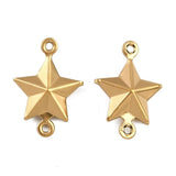 Vandfaste Stjerne Mellemled - Forgyldt Stål (13x18x4.5mm) 2 stk - Uniq Perler - 