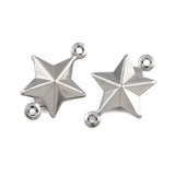 Vandfaste Stjerne Mellemled - Stål (13x18x4.5mm) 2 stk - Uniq Perler - 