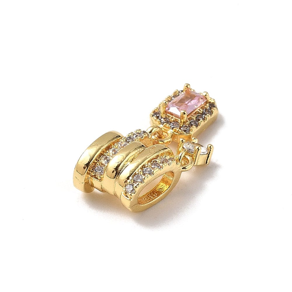 Vedhæng, 18K forgyldt med zirkonia (21mm) - Uniq Perler - 115508