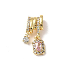 Vedhæng, 18K forgyldt med zirkonia (21mm) - Uniq Perler - 115508