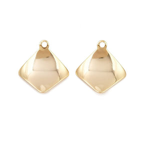 Pendant - 18K Long-Lasting Gold Plated (13x14.5x1mm) 4 pcs - Uniq Perler - 116131