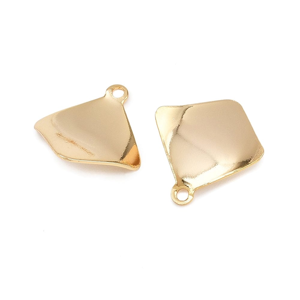 Vedhæng - 18K Langtidsholdbar Forgyldt (13x14,5x1mm) 4 stk - Uniq Perler - 116131