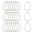 Pendant – Teardrop-shaped, Platinum-plated (44x30mm) 6 pcs. - Uniq Perler - 115713