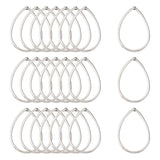 Vedhæng – Dråbeformet, Platinumbelagt (44x30mm) 6 stk. - Uniq Perler - 115713