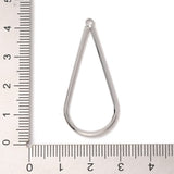 Vedhæng – Dråbeformet, Platinumbelagt Messing (41mm) 6 stk. - Uniq Perler - 115682