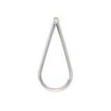 Vedhæng – Dråbeformet, Platinumbelagt Messing (41mm) 6 stk. - Uniq Perler - 115682