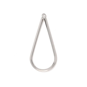 Anhänger – Tropfenförmig, platinbeschichtetes Messing (41mm) 6 Stk. - Uniq Perler - 115682