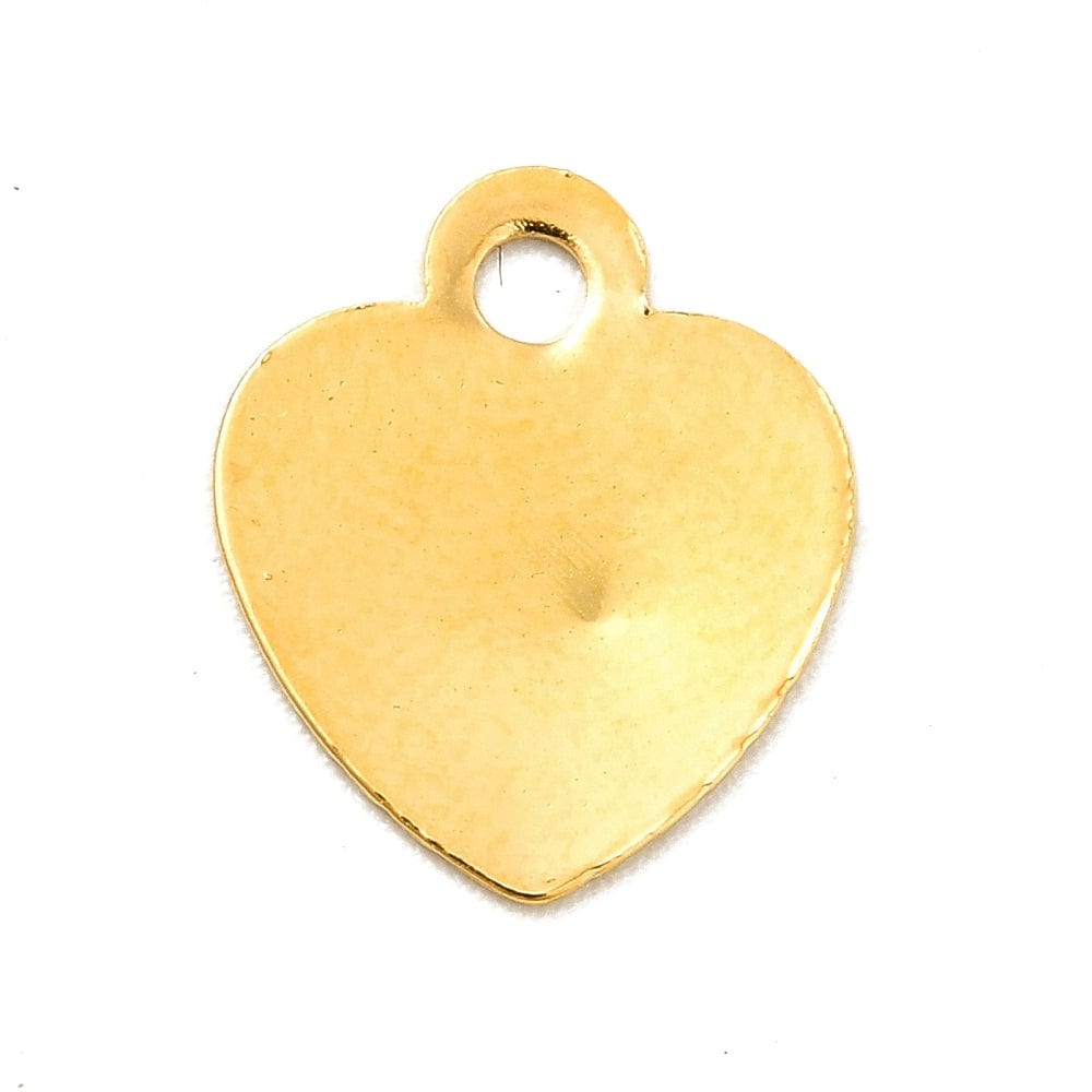Vedhæng Hjerter Med Mønster, Langtidsholdbar Forgyldning, 12x10x0,3mm, 6 Stk - Uniq Perler - 0000014704