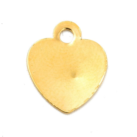 Vedhæng Hjerter Med Mønster, Langtidsholdbar Forgyldning, 12x10x0,3mm, 6 Stk - Uniq Perler - 0000014704