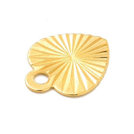 Vedhæng Hjerter Med Mønster, Langtidsholdbar Forgyldning, 12x10x0,3mm, 6 Stk - Uniq Perler - 0000014704