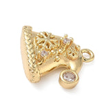 Vedhæng – Hue, 18K Forgyldt med Zirkonia (14x13x4mm) 2 stk - Uniq Perler - 